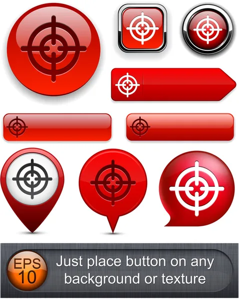 Objetivo botones modernos de alto detalle . — Vector de stock