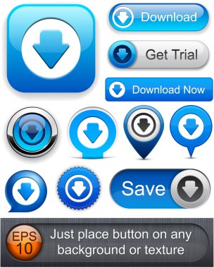 Download high-detailed modern buttons. clipart