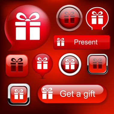 Gift high-detailed modern buttons. clipart