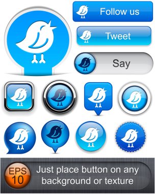 Bird high-detailed modern buttons. clipart