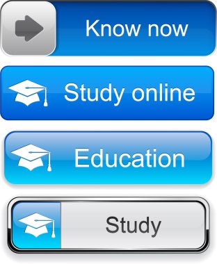 eğitim yüksek Detaylı modern düğmeleri.