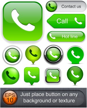 Phone high-detailed web button collection. clipart