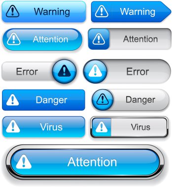 Attention high-detailed web button collection.