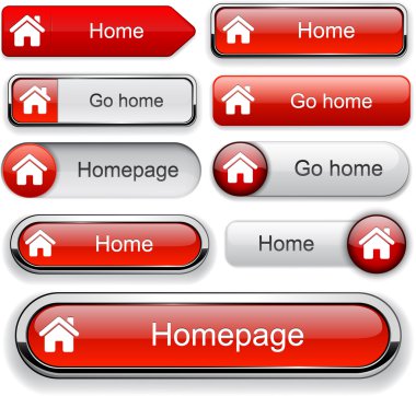 Home high-detailed web button collection. clipart