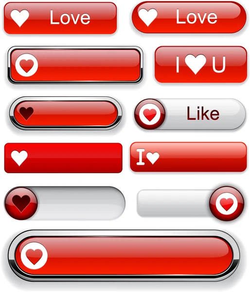 stock vector Love high-detailed modern buttons.