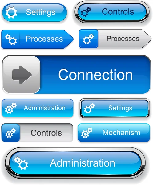 stock vector Controls high-detailed web button collection.