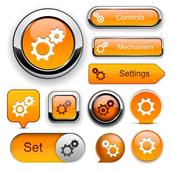 stock vector Settings high-detailed web button collection.