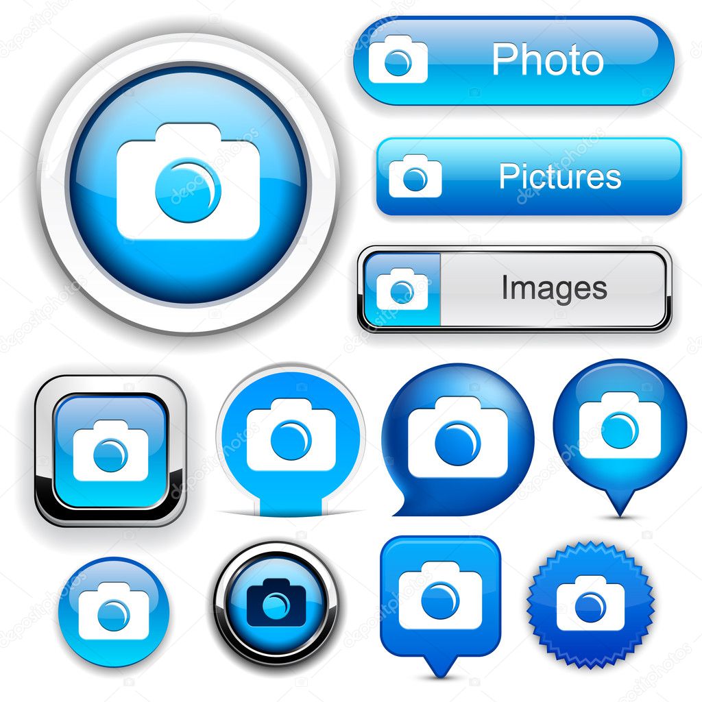 Photo blue design elements for website or app. Vector eps10.