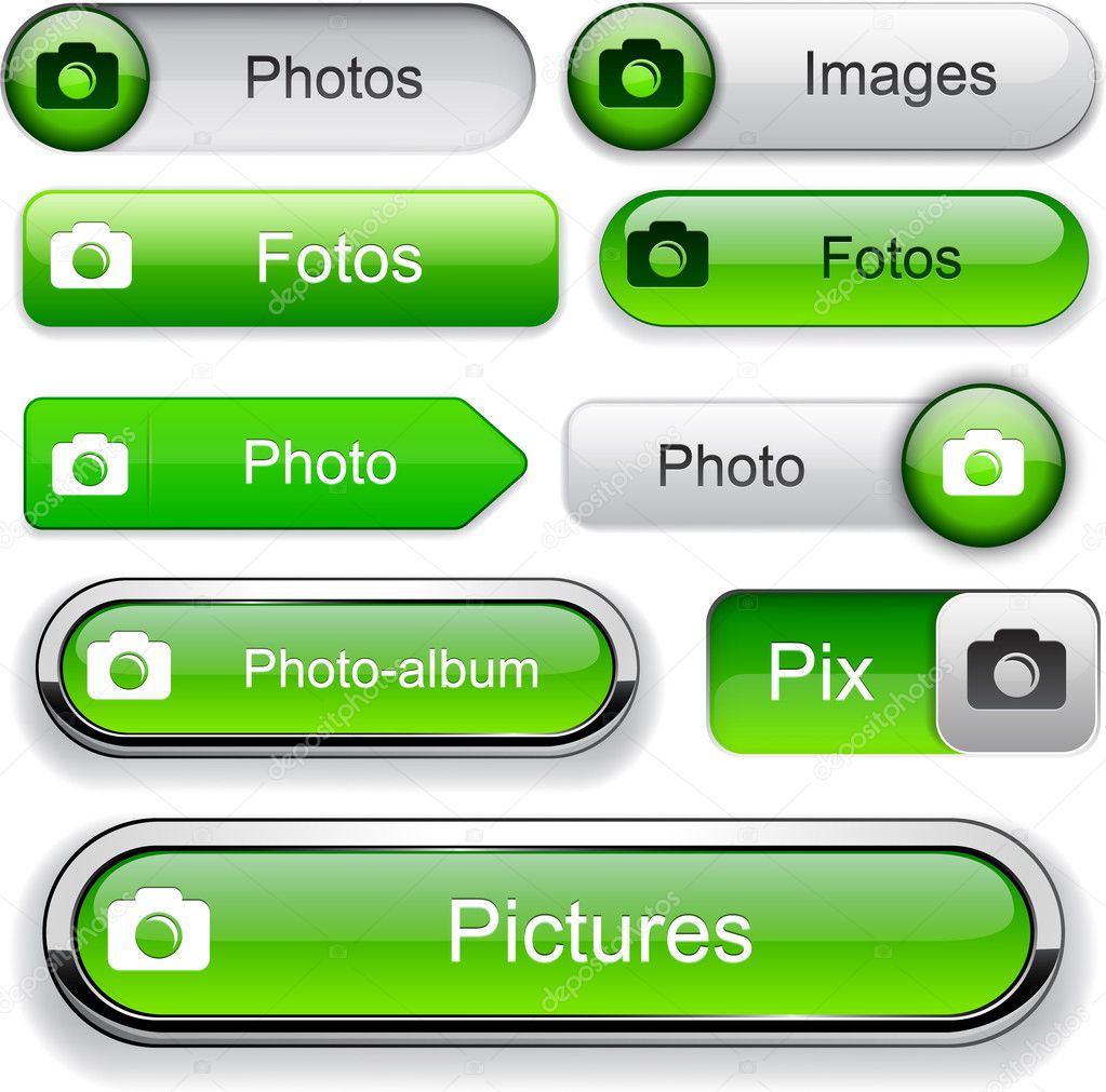 Photo green design elements for website or app. Vector eps10.