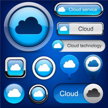 bulutu modern düğmeleri yüksek-detaylı bilgi.