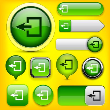 Logout high-detailed web button collection. clipart