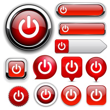 Power high-detailed web button collection. clipart