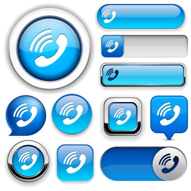 Call high-detailed web button collection. clipart