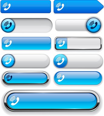 Call high-detailed web button collection. clipart