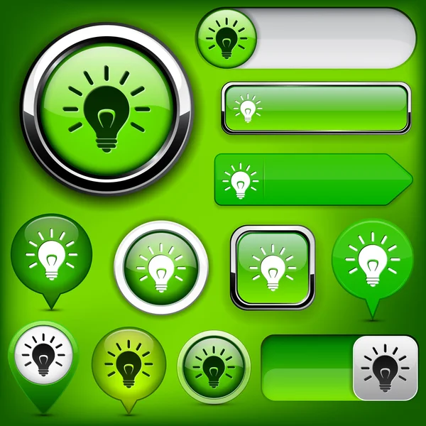 Ampoule haute collection détaillée de boutons web . — Image vectorielle