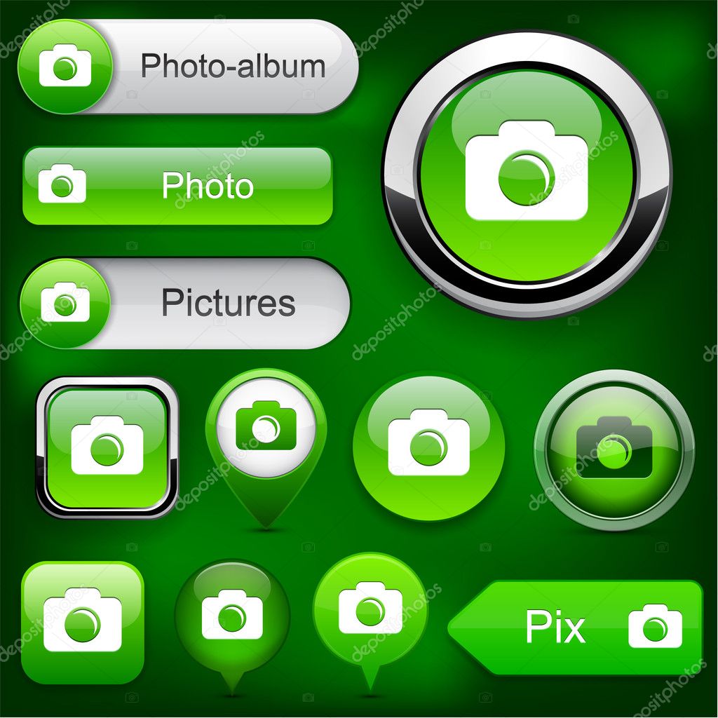 Photo green design elements for website or app. Vector eps10.