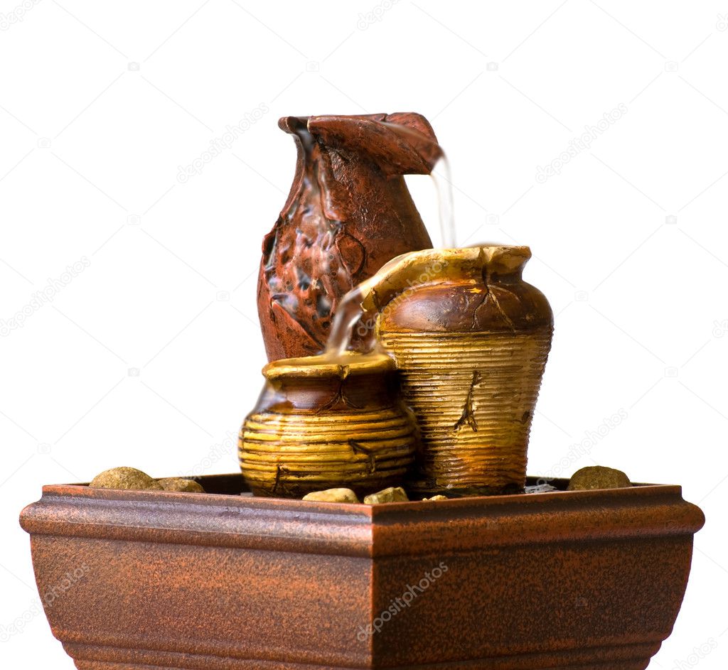 Decorative jars with running water