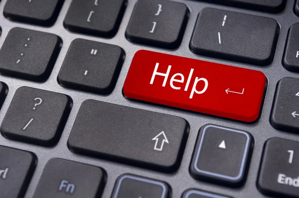 Tecla de ajuda no teclado, para suporte online — Fotografia de Stock