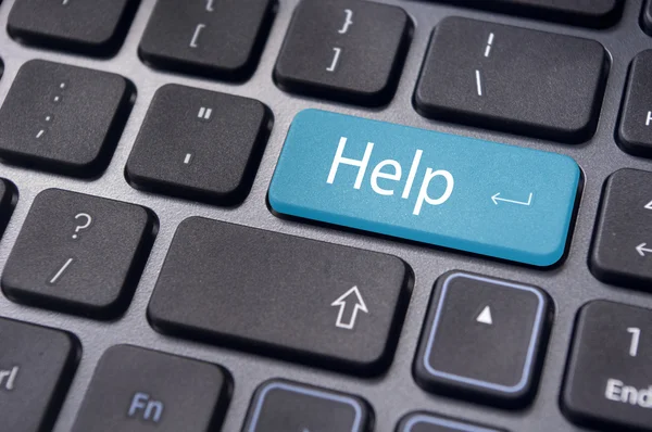 Help-tangenten på tangentbordet, för online stöder — Stockfoto
