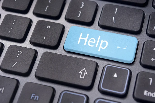 Tecla de ajuda no teclado, para suporte online — Fotografia de Stock