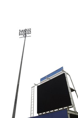 Isolated scoreboard in stadium on white, cutout with clipping pa clipart