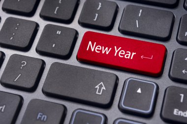 New year message, keyboard pad clipart