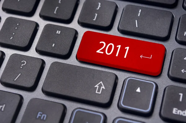 Tahun baru 2011, konsep keyboard — Stok Foto