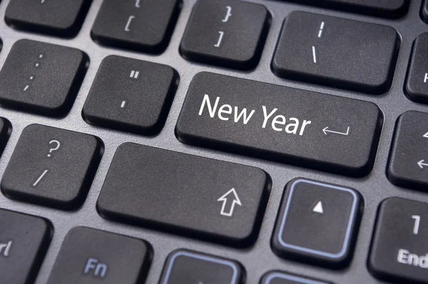 New year message, keyboard pad — Stock Photo, Image
