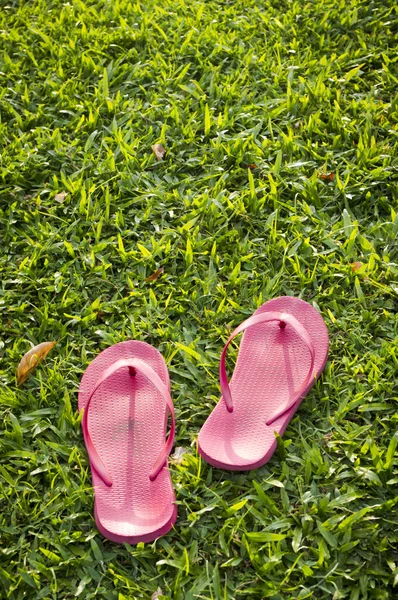 stock image Flip flops on grass