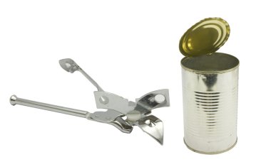 Can opener and tin can clipart