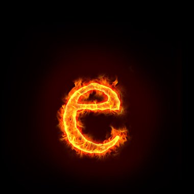 Yangın alfabe, küçük harf e