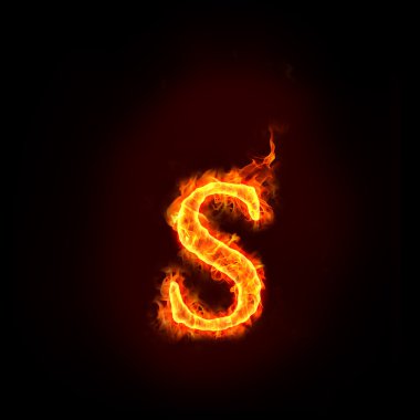 Fire alphabets, small letter s clipart