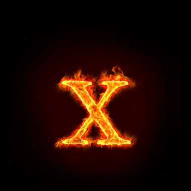 Fire alphabets, small letter x