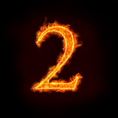 Fire numbers, 2 clipart