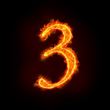 Fire numbers, 3 clipart