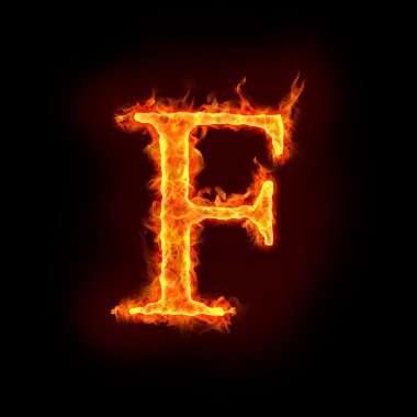 Fire alphabets, F clipart