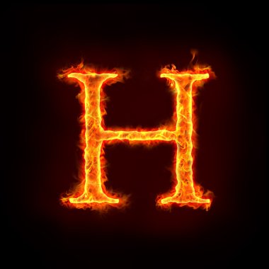 Fire alphabets, H clipart