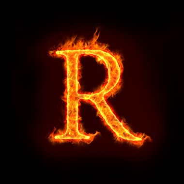 Fire alphabets, R clipart