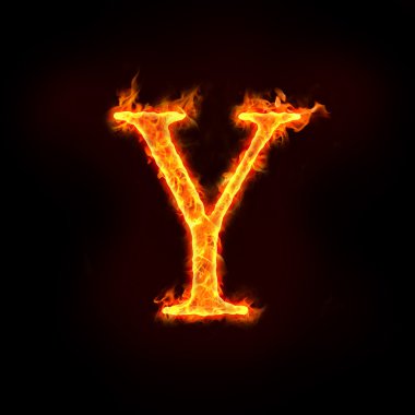 Fire alphabets, Y clipart