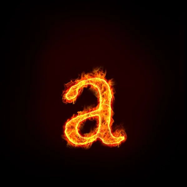 Alfabetos de fogo, letra pequena a — Fotografia de Stock