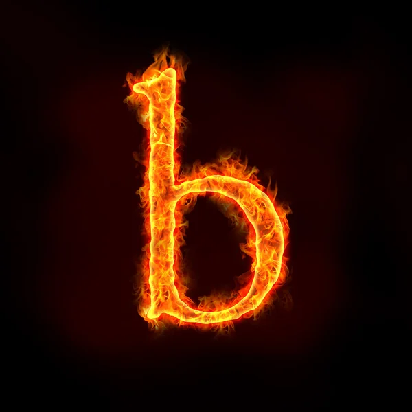 Огненные алфавиты, маленькая буква b — стоковое фото