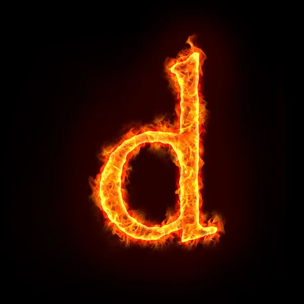 Fire alphabets, small letter d — Stock Photo, Image