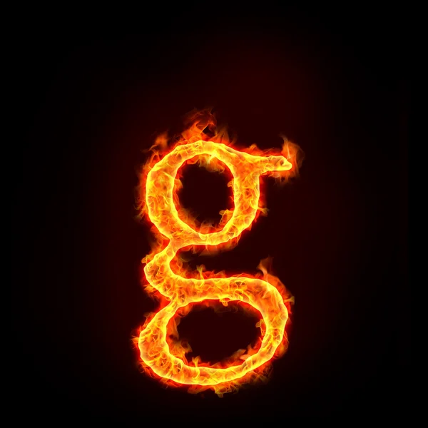 stock image Fire alphabets, small letter g