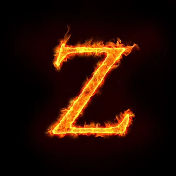 Fire alphabets, Z — Stock Photo, Image