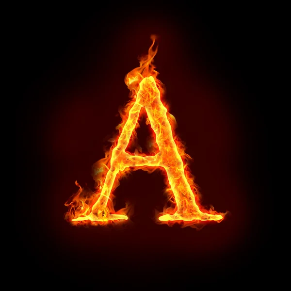Fire alphabets, A — Stock Photo, Image
