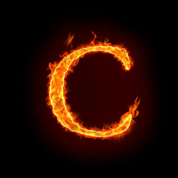 Fire alphabets, C — Stock Photo, Image
