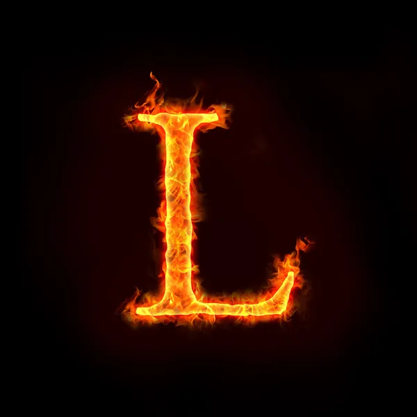 Fire alphabets, L — Stock Photo, Image