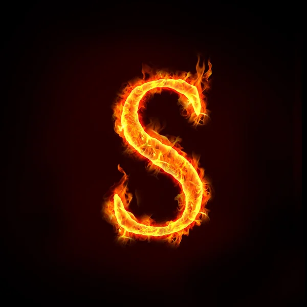 Fire alphabets, S — Stock Photo, Image