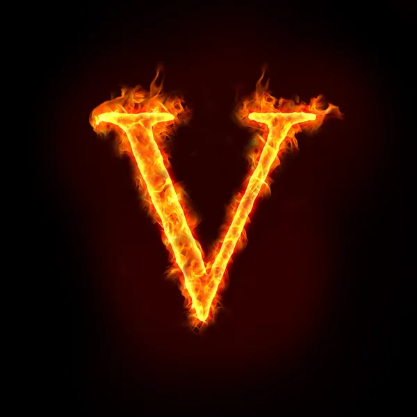 Alfabetos de fuego, V — Foto de Stock