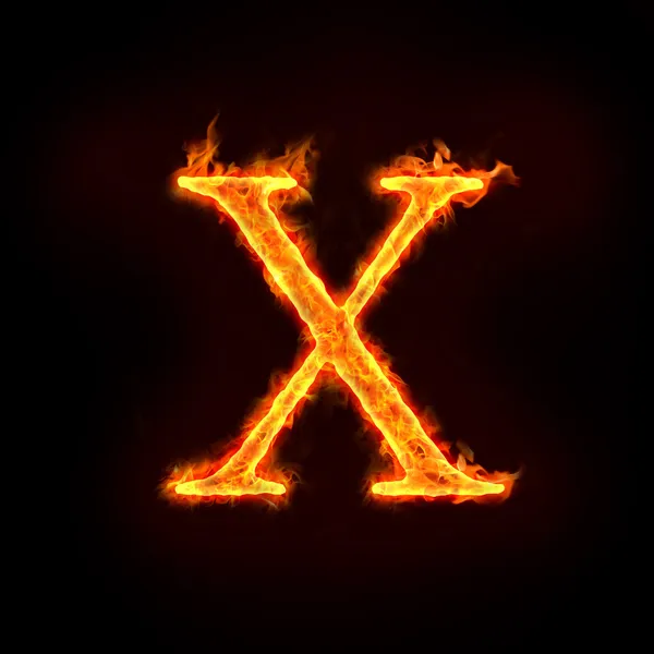 Fire alphabets, X — Stock Photo, Image